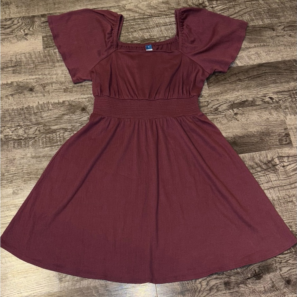 Old Navy Red A-Line Sundress with Flutter Sleeves